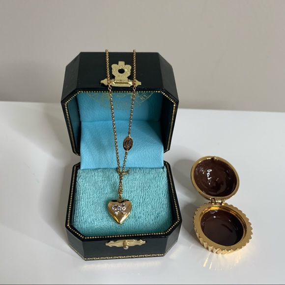 Juicy Couture Jewelry - Juicy Couture Heart Ribbon Locket - EUC